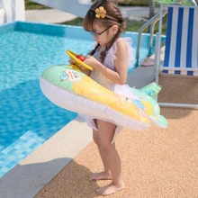 Plane Shaped Cute Swimming Ring Float Toys for Pool Party/Game Swimming Ring Seat Travel/Swim Foldable for Kids