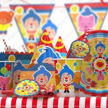 Plim Clown Theme Birthday Party Decoration Boy Baby Shower Cosplay Happy Birthday Gift Cake Topper Clown Baby Balloons Tableware