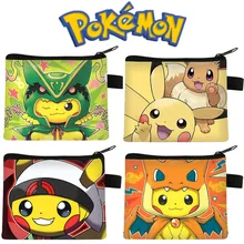 Pokemon Coin Purse Game Peripheral Pikachu Female Wallets Portable ID Card Holders Children's Key Storage Bag Kids Birthday Gift