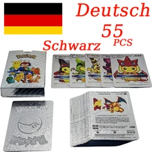 Pokemon German Cards Pikachu Charizard Mewtwo Rare Trainer Gold Silver Black Vmax Gx Collection 3 Styles Cards Kids Toys Gift