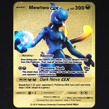 Pokemon Metal Cards English Shiny Mewtwo Pikachu Charizard Vmax EX Iron Rare Cards Hard Anime Game Collection Kids Toys Gifts
