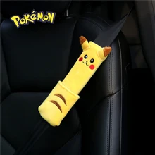 Pokemon Pikachu Car Safety Belt Seat Cute Women Children Cartoon Protect Shoulder Pad Adjust Vehicle Seat Cushion Shoulder Strap