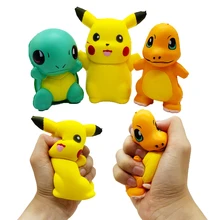 Pokemon Pikachu Squirtle Charmander Bulbasaur Gengar Squeeze Toys Cartoon Anti Stress Fidget Toys Kids Adult Stress Relief Toy