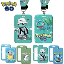 Pokemon Snorlax Bulbasaur Card Cover Case Lanyard Badge Reel Students ID Business Card Work Card Badge Holder Office Supplies