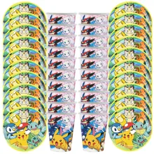 Pokemon Theme Kids Birthday Party Set Paper Cup Plate Disposable Tableware Balloon Baby Shower Pikachu Party Decoration Supplies