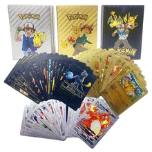 Pokémon Cartas Pokemon Cards Pikachu Card Gold Card Box Golden Letters Playing Metalicas Charizard Vmax Gx Gifts Toys