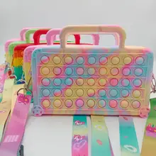 Pop et Fidget Toys Kawaii Silicone Push Bubble Crossbody Bag Sensory Squeeze Toys for Kid Anti Stress Handbag Coin Pouch Purse