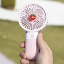 Portable hand-held small fan cute hit color belt mobile phone bracket student gift desktop usb charging fan