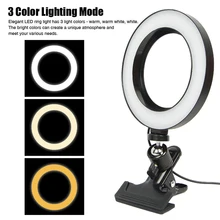 Portable selfie ring light for Youtube live streaming studio video LED dimmable photography light with USB cable