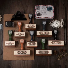 Post Traveler Series Vintage Wooden Stamp Retro Pattern Aesthetic Notebooks Sketchbook Decor Scrapbooking Diary Planner Supplies