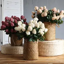 Practical Artificial Rose Bouquet  Long-lasting 9 Heads Artificial Rose Flower  Floral Arrangement Rose Fake Flower