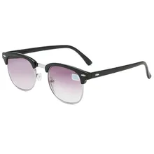 Prescription Sunglasses With Diopter Men and Women Student Metalen Half Frame Bijziend Grijs Lens Bril UV400 -1 -1.5 -2 -2.5 -3
