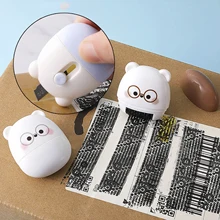 Privacy Protection Mini Bear Messy Code Identity Protection Roller Stamp Guard Seal Information Seal Box Opener
