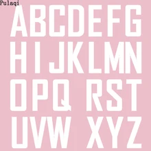 Pulaqi Letter Iron-on Transfers Heat Thermal Transfer Vinyl Sticker Alphabet Patches For Clothes Stripes On Clothes Print Badges