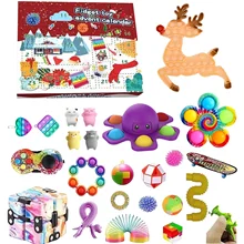 Push Antistress Fidget Toys Pack Special Sensory Christmas Countdown Calendar Set Advent Calendar Gift Box Xmas Holiday Party