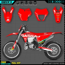 QUEEN X MOTOR Custom Team Graphics Backgrounds Decals 3M Stickers Kit For GASGAS 2021 2022 2023 EC MC 007