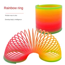 Rainbow Spring Toys Anti-stress Funny Game Anti-stress Folding Plastic Spring Creative Magic Toys for Children Funny Gifts