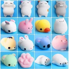 Random 4Pcs/set Mini Animal Toy For Baby Cat Soft Cute Sticky Antistress Squeeze Rising Toy For Children Kids Stress Relief Gift