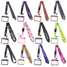 Ransitute R2294 Horizontal Direction Lanyard Credit Card ID Holder Badge Student Women Travel Bank Bus Business Card Cover Badge