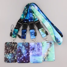 Ransitute R2811 Starry Sky Buckle Lanyard For Keys ID Card Gym Phone Straps USB Badge Holder DIY Hang Rope Lariat Lanyard