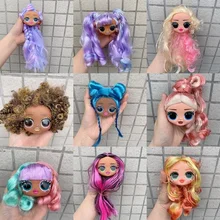 Rare Collection beautiful hair colorful Makeup Original limited edition diy accessores lols big sister doll head kuailesenlin