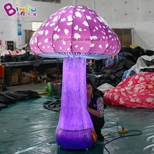 Realistic Inflatable Mushroom with Led Lights 2 Meters High Party Stage Lifelike Mushrooms Props Decorative Toys