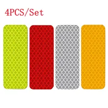 Reflective Warning Sticker 4 Pcs/Set Car Open Reflector With Warning Mark Door Sticker Reflective Sticker