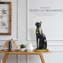 Resin Statue Egyptian Cat Vintage Craft Figurine Sculpture Ornament Desktop Living Room Home Decoration Table Ornaments Gift