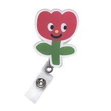 Retractable ID Badge Holder ID Badge Reels with Clip Retractable Badge Holder for Office  Doctor Nurse Key Ring Chain Clip