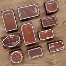 Retro Tag Label Wooden Rubber Stamps Set Vintage Frame DIY Rubber Stamp For Card Making Scrapbooking journal