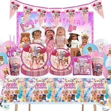 Roblos Theme Girls Birthday Party Decorations Customizable Robot Paper Plate Cup Balloons Party Tableware Baby Shower Supplies