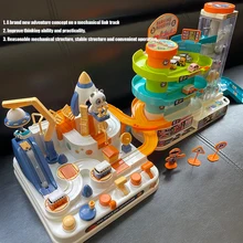 Rocket Adventure toy Elektrische Spoor Auto Parking Building Toy  Racing Spoor Speelgoed Mechanische Adventure
