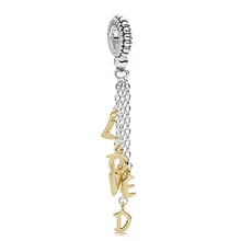 Romantic loved pendant charms for lover girlfriend women gift fit original pandora bracelet diy bead jewelry making bangle