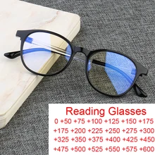 Round Anti Blue Light Blocking Reading Glasses Women 2022 Luxury Designer Sexy Small Frame Diopter Presbyopic Eyewear Men +1 +3