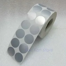 Round Label Sticker 35*35mm Diameter 35 mm  2000pcs Matte Silver PET Label Sticker Waterproof Tear resistant Scratch resistant