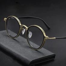 Round Shaped Anti-blue Light Glasses Men Women Metal Eye Protection Optical Spectacle Eyewear Anti-radiation Computer Eyeglasses
