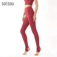 SOISOU New Leggings Women's Pants Gym Fitness Yoga Pants Breathable Sports Tights Women Stirrup Leggings pantalones de mujer
