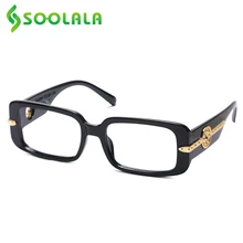 SOOLALA 2022 Rectangle Reading Glasses Women Ladies Full Frame Lesebrille Damen Magnifying Presbyopic Eyewear with Cases 0.5 1.0