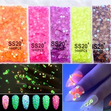 SS3-SS30 Glitter стразы Luminous Noctilucent Crystal Non Hotfix Rhinestones Flatback Glass Strass Nail Art Decorations G0158