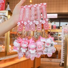 Sanrio Cherry Blossom Limited Collection Pendant Cinnamoroll Kuromi My Melody Keychain Backpack Decoration for Girls Gift