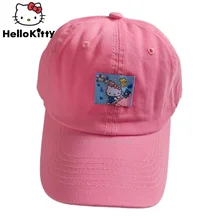 Sanrio Hello Kitty Caps Fashion Harajuku Hip Hop Style Y2k Girl Hats Women Vintage Adjustable Baseball Cap Clothes Accessories