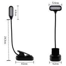 Sat LED Eye Protection Book Night Light Adjustable Mini Clip-On Study Desk Lamp Battery Powered Flexible for Travel Reading