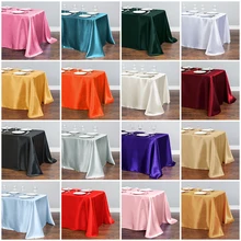 Satin Table Clothes Rectangular Wedding Tablecloths Christmas Table Cover Birthday Banquet Tablecloth for Dining Table Decor