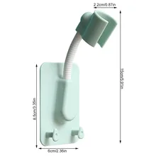 Self-Adhesive Shower Head Bracket Showerhead Holder Showering Stand with Hook Towel Home Bathroom Toilet  Blue