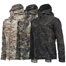 Shark Skin SoftShell Waterproof Fishing Camping Tactical Jackets Hiking Men Hunting Military Tactical Windbreaker Outdoor Coats