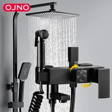Showers For Bathroom Faucets Shower System Set Accessories Mixer Wall Mount Shower's Column Luxury Black Faucet For Hot And Cold