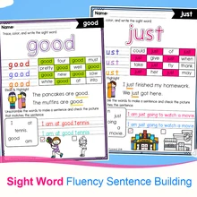 Sight Word Fluency Sentence Building Activity Workbook for Kids Learning To Write & Read for Pre Kindergarten 1st Grade Kids