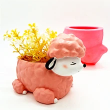 Silicone Mold 3D Flower Pot Poodle Gypsum Resin Candle Concrete Crystal Epoxy Tool DIY Handmade Handicraft Ornament