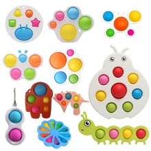 Simple Bubble Dimple Fidget Popper Sensory Toys Early Educational Dimples Toy Gift for Toddler Baby Silicone Busy Board Flipping