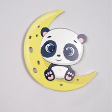 Sitting Panda Moon Wooden Design Lighting Decorative Modern Bedroom Wall Lamps Led Light Night Light 2021 Model 034